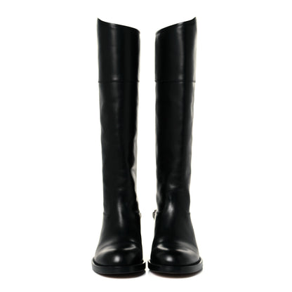 Gucci Calfskin Horsebit Tall Boots 36 Black 2 of 18