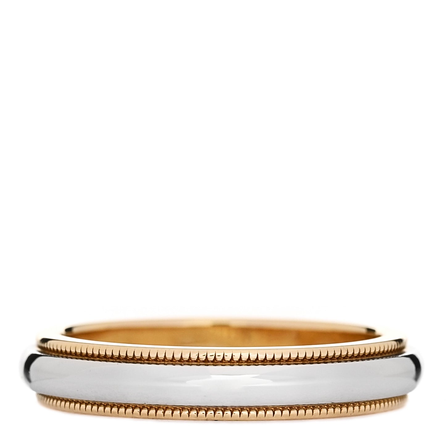 Platinum 18K Yellow Gold 3.5mm Together Milgrain Wedding Band Ring 49 5