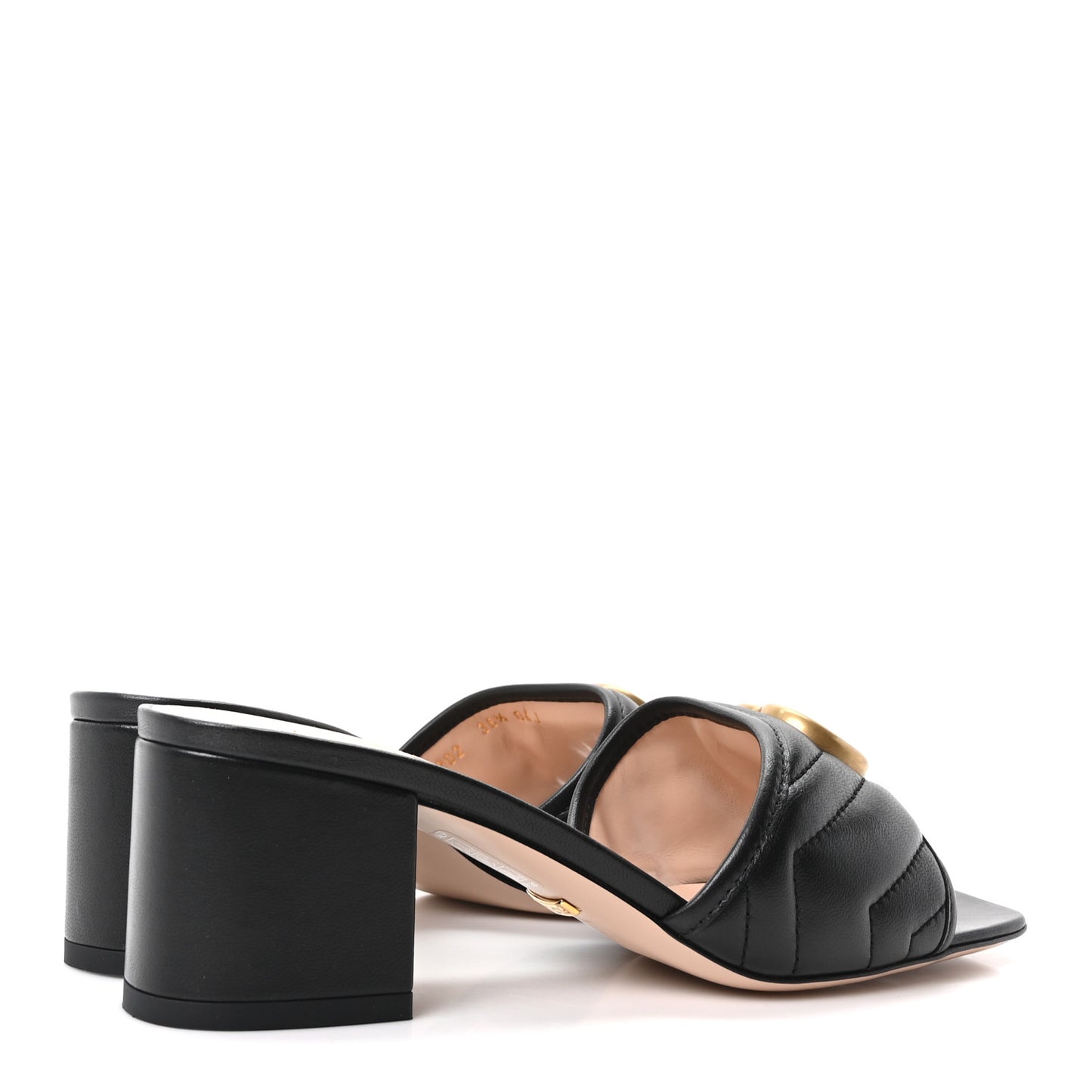 Nappa Matelasse GG Marmont 55mm Slide Sandals 36.5 Black