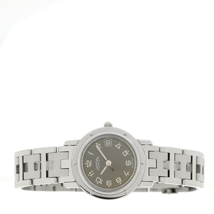 Hermes Stainless Steel 24mm Clipper Quartz Watch Grey 2 of 4