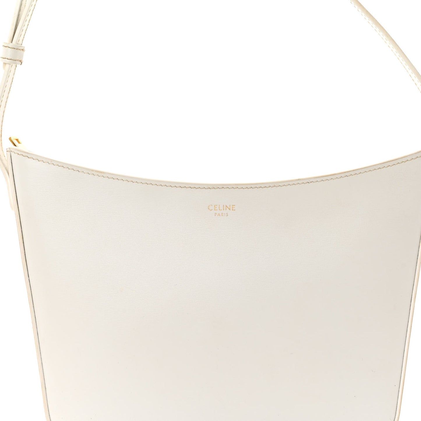 Shiny Calfskin Medium Croque Bag Artic White