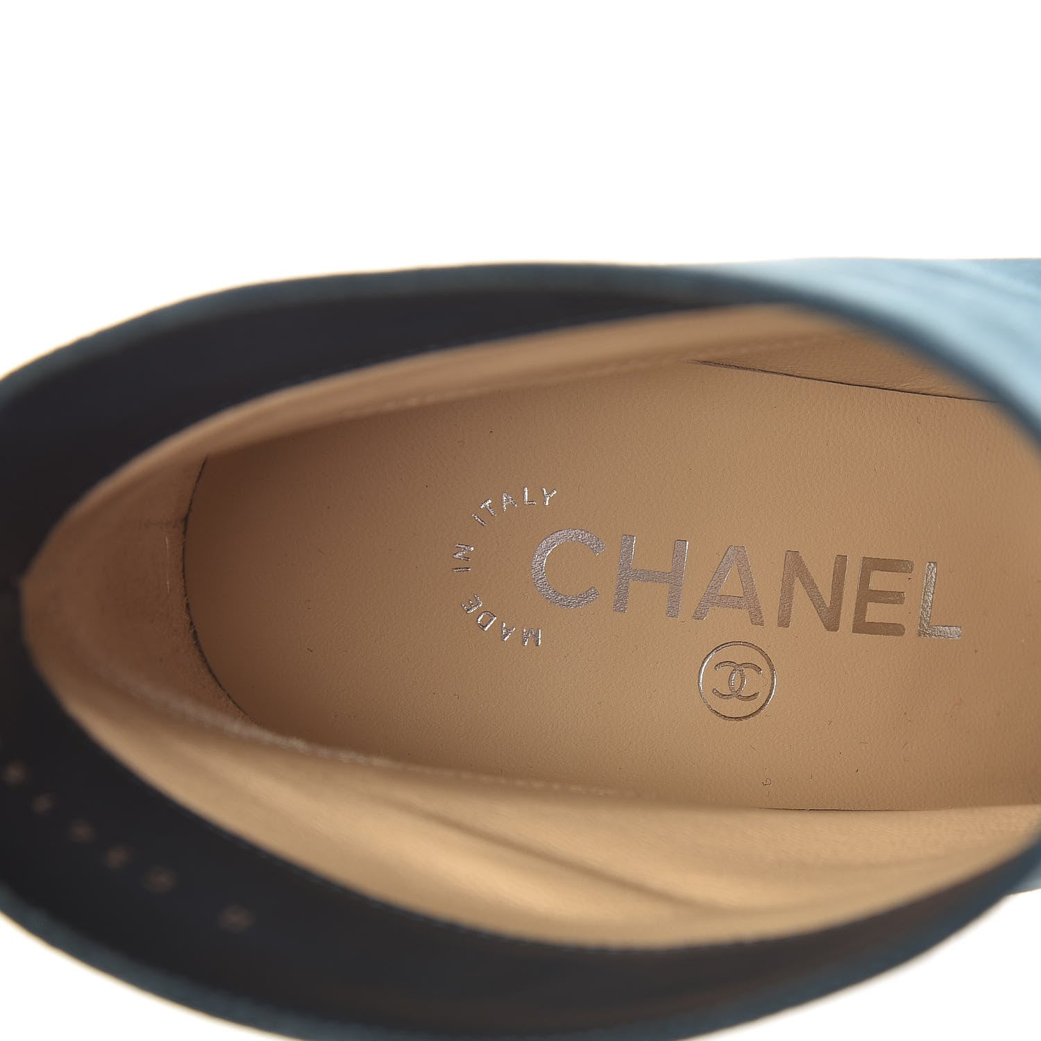 Chanel Suede Calfskin Satin Gabrielle Cap Toe Short Boots 38.5 Teal Black 6 of 9