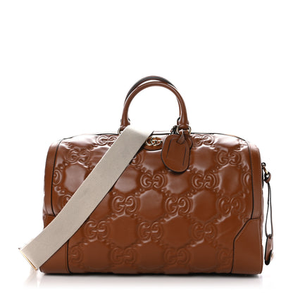 Gucci Calfskin GG Matelasse Medium Duffle Bag Peanut Brown 1 of 11