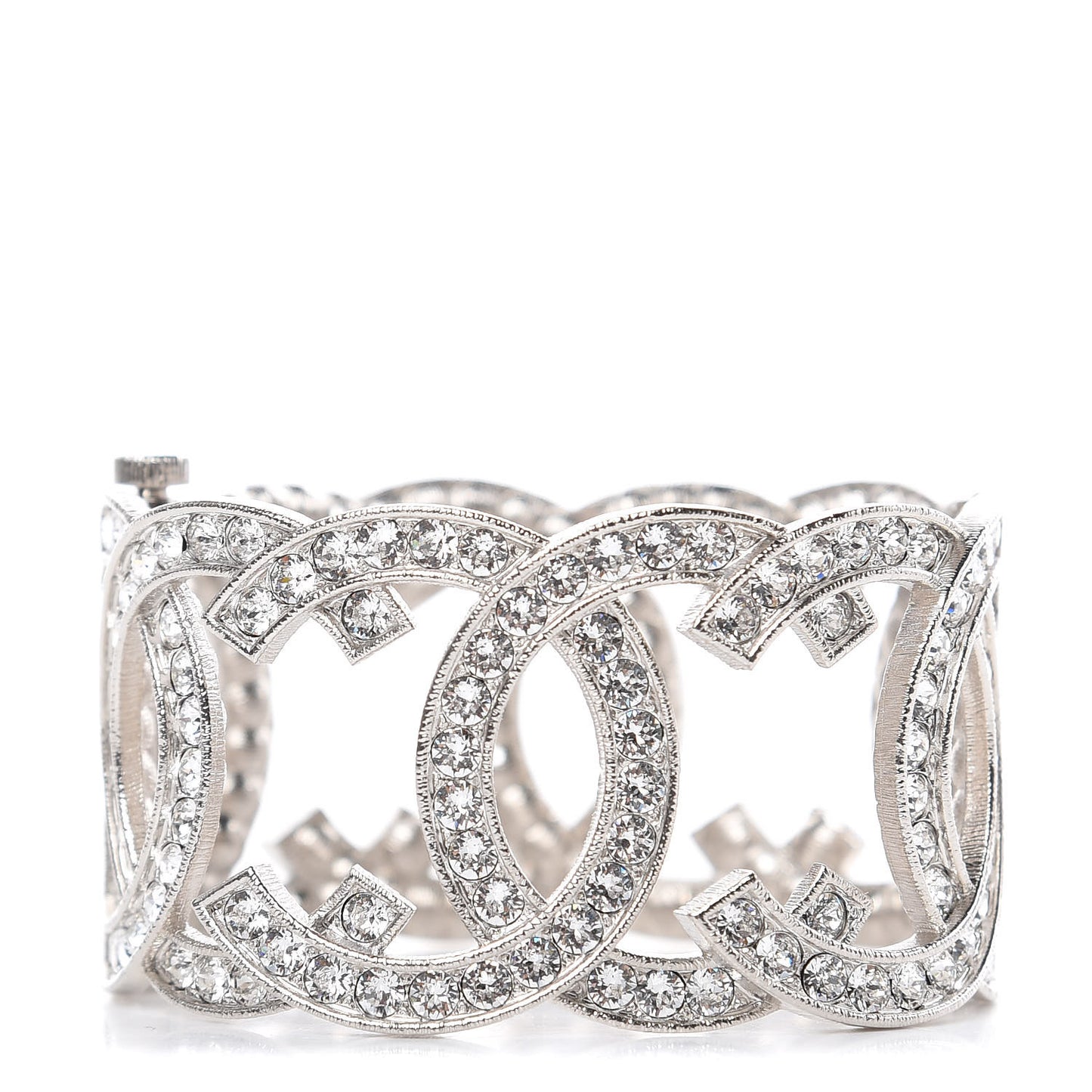 Crystal CC Cuff Bracelet Silver