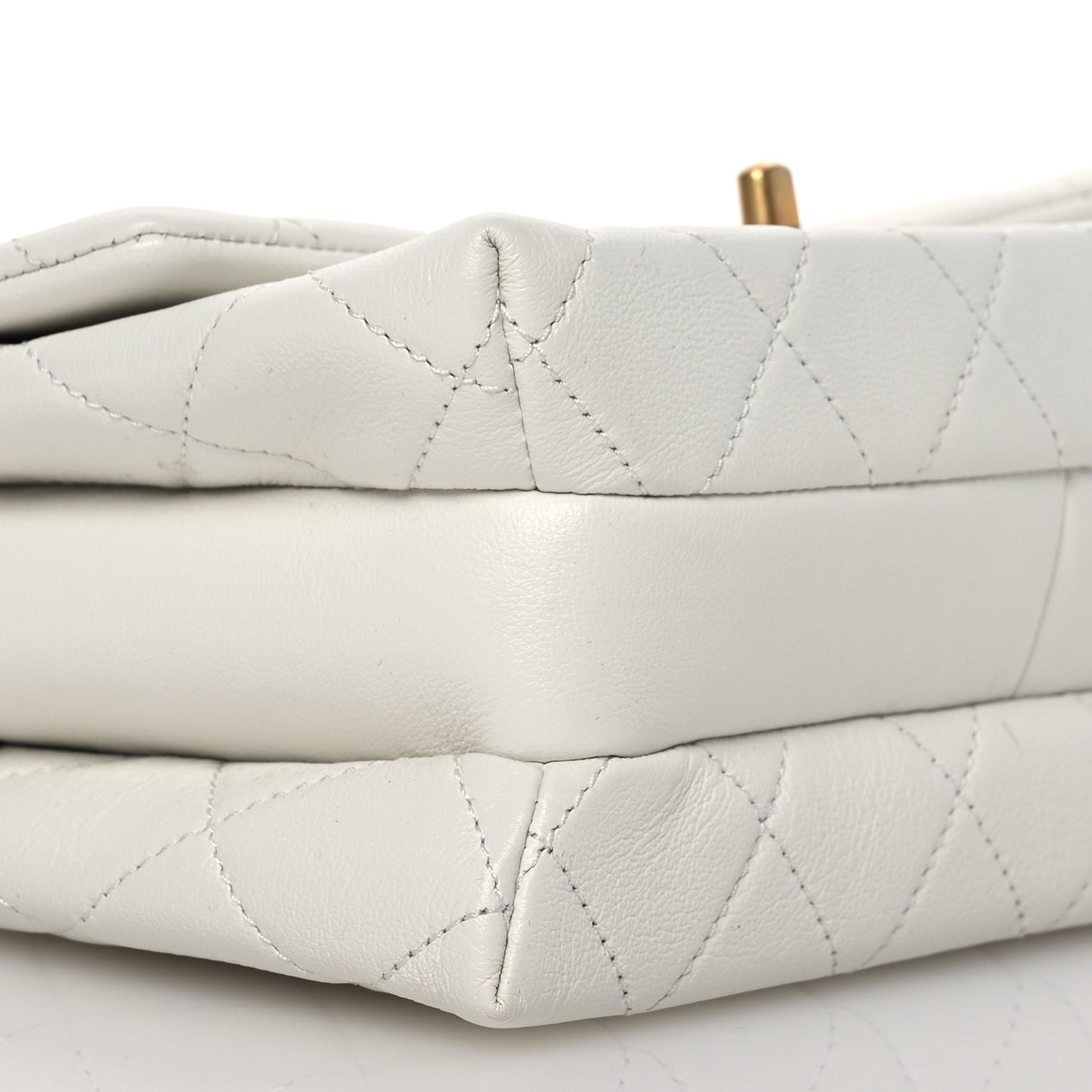 Calfskin Quilted Mini Chain Strap Flap White