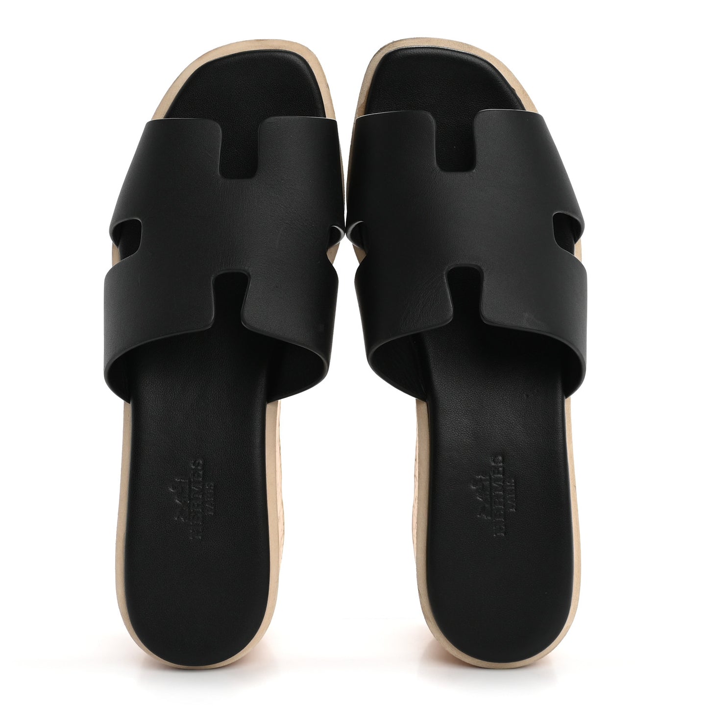 Calfskin Cork Eze 30 Sandals 36 Black