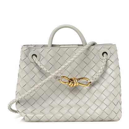 Bottega Veneta Nappa Intrecciato Small Andiamo Shoulder Bag Agate Grey 1 of 9