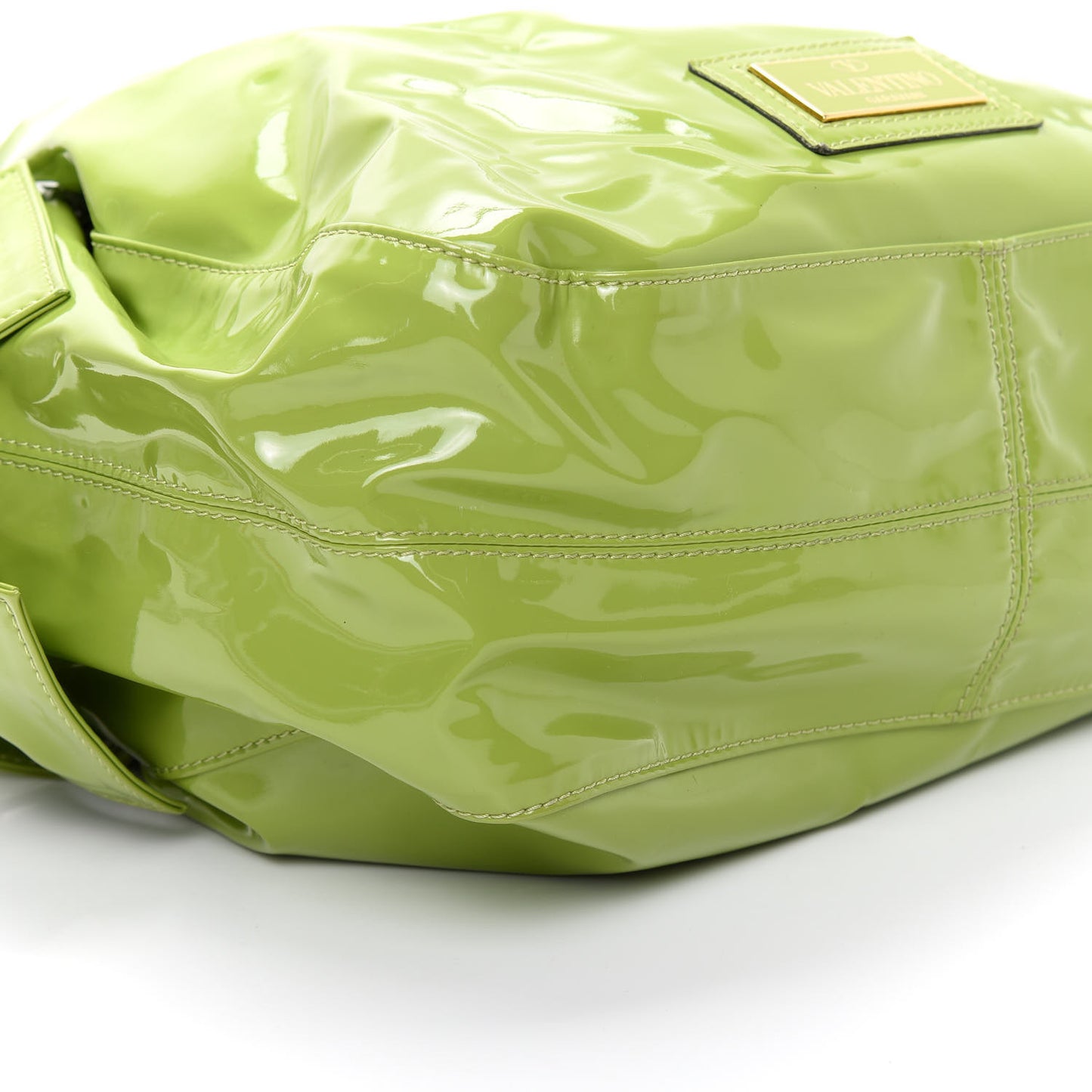 Patent Lacca Small Nuage Bow Hobo Green
