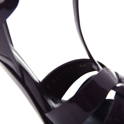 Saint Laurent Patent Soft Tribute 105 Platform Sandals 36.5 Prune 10 of 11