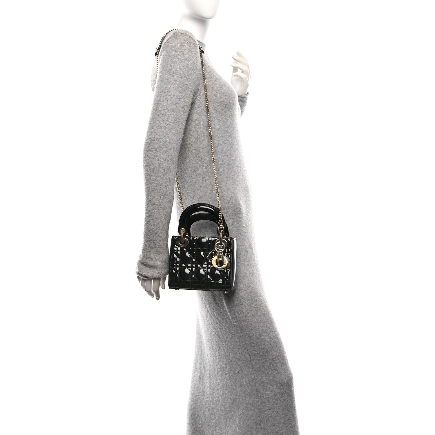 Christian Dior Patent Cannage Mini Lady Dior Black 2 of 10