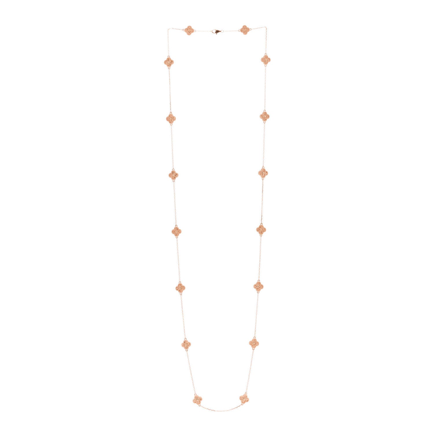 Van Cleef & Arpels 18K Rose Gold 16 Motifs Sweet Alhambra Necklace 3 of 7
