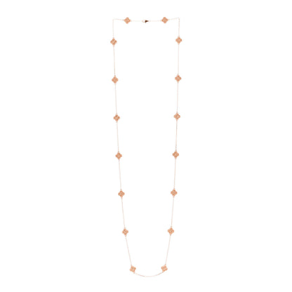 Van Cleef & Arpels 18K Rose Gold 16 Motifs Sweet Alhambra Necklace 3 of 7