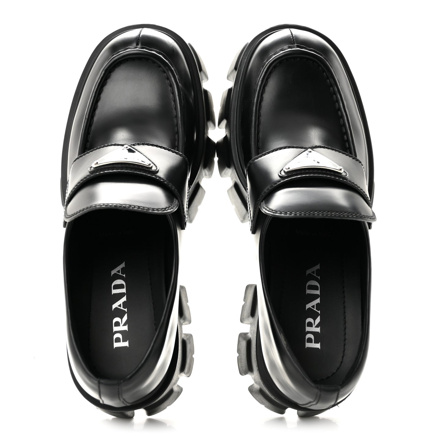 Spazzolato Rois Metal Triangle Logo Monolith 55mm Loafers 39 Black