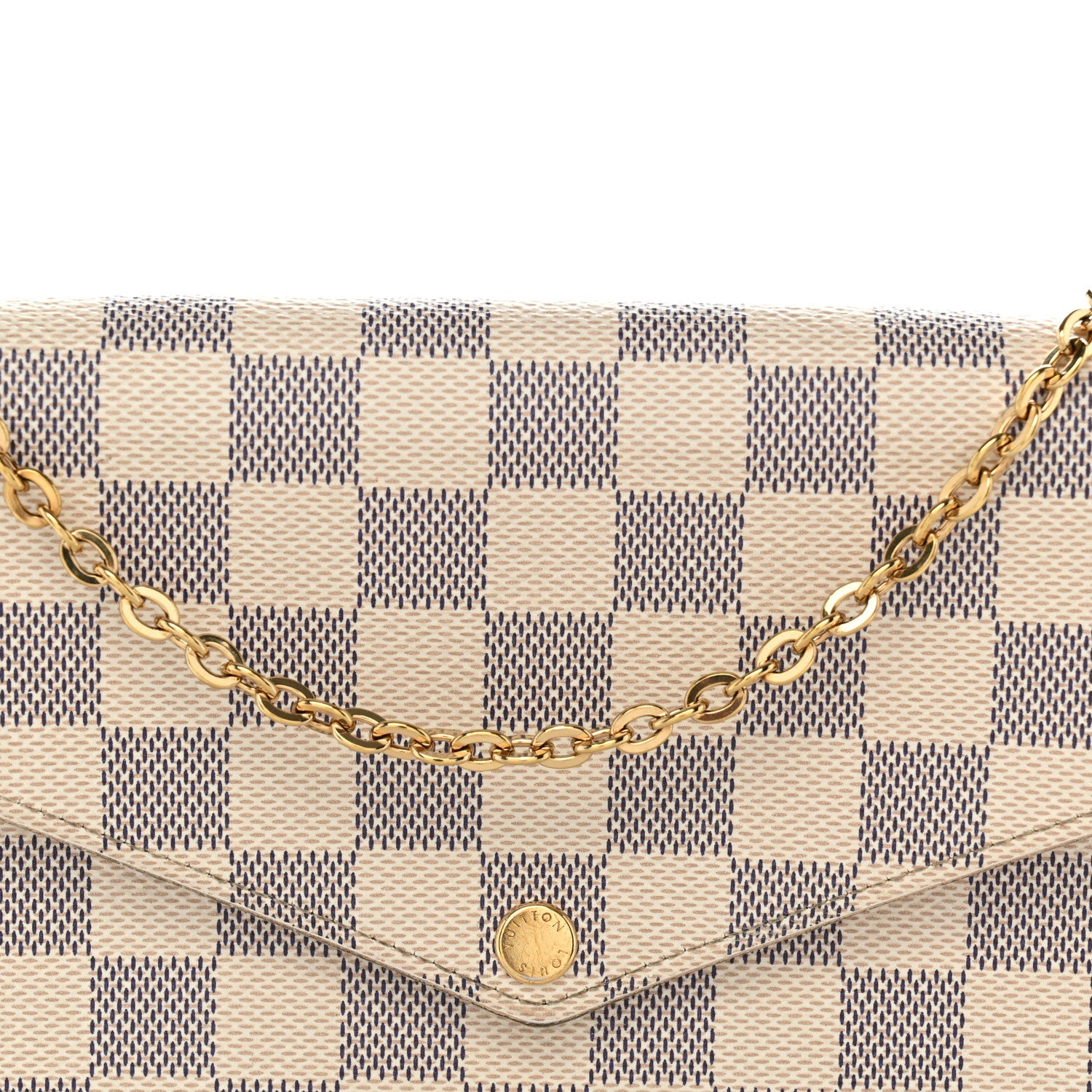 Louis Vuitton Damier Azur Pochette Felicie Chain Wallet Rose Ballerine 8 of 13