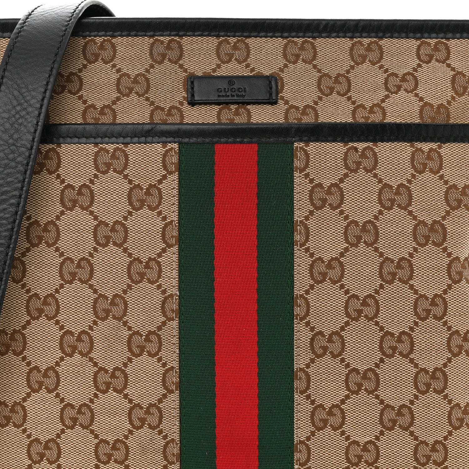 Gucci GG Monogram Web Flat Messenger Bag Black 8 of 10