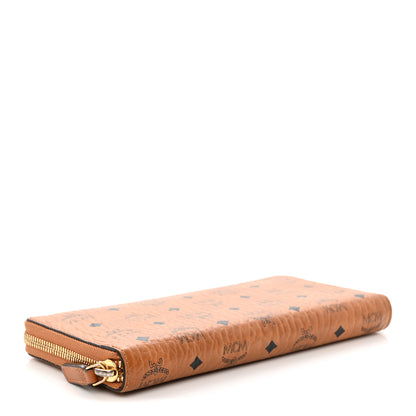 MCM Visetos Large Zip Around Wallet Cognac 4 of 8