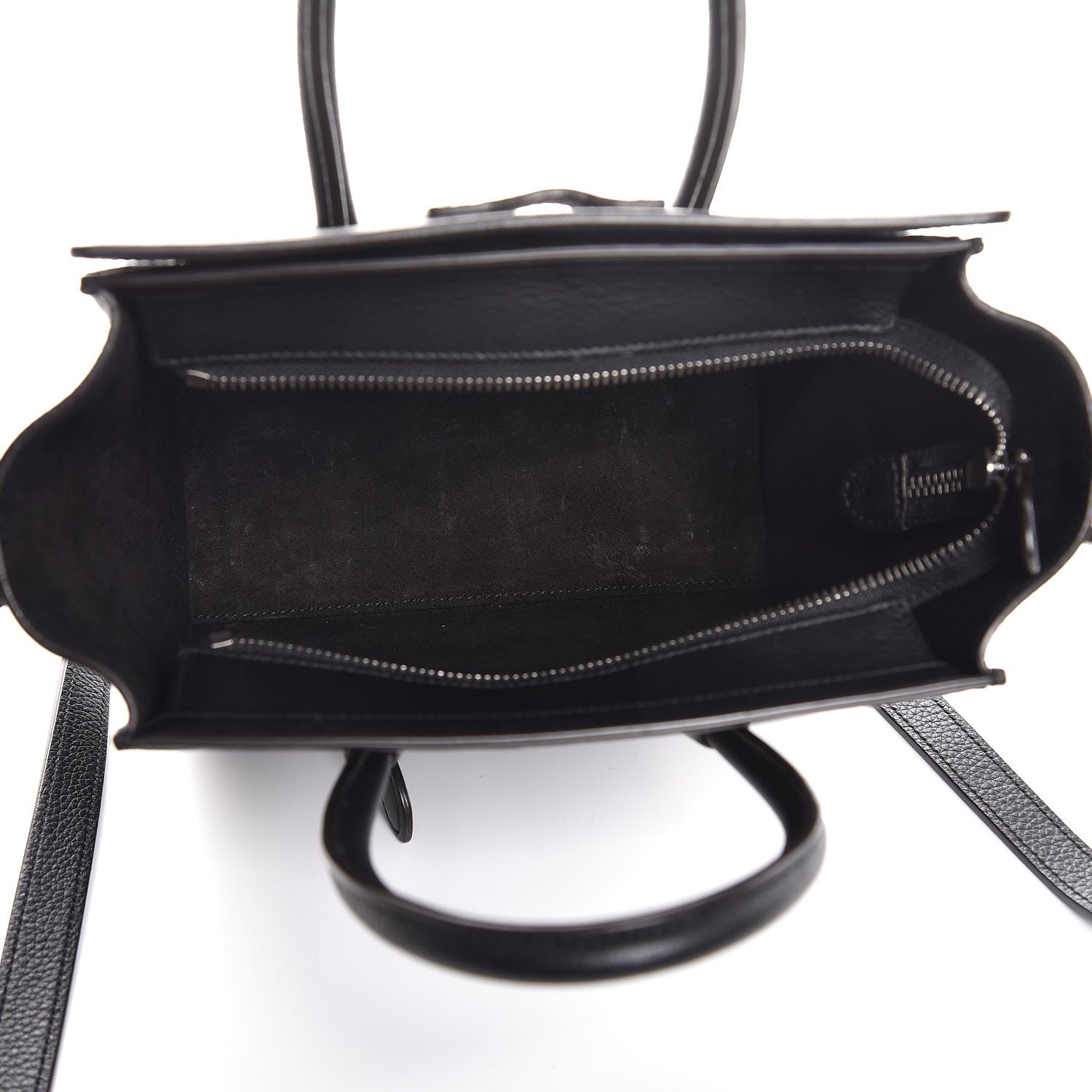Celine Drummed Calfskin Nano Luggage Black 6 of 8