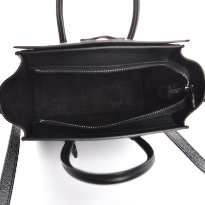 Celine Drummed Calfskin Nano Luggage Black 6 of 8