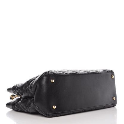 Chanel Calfskin Quilted Medium Soft Elegance Tote Black 4 of 9