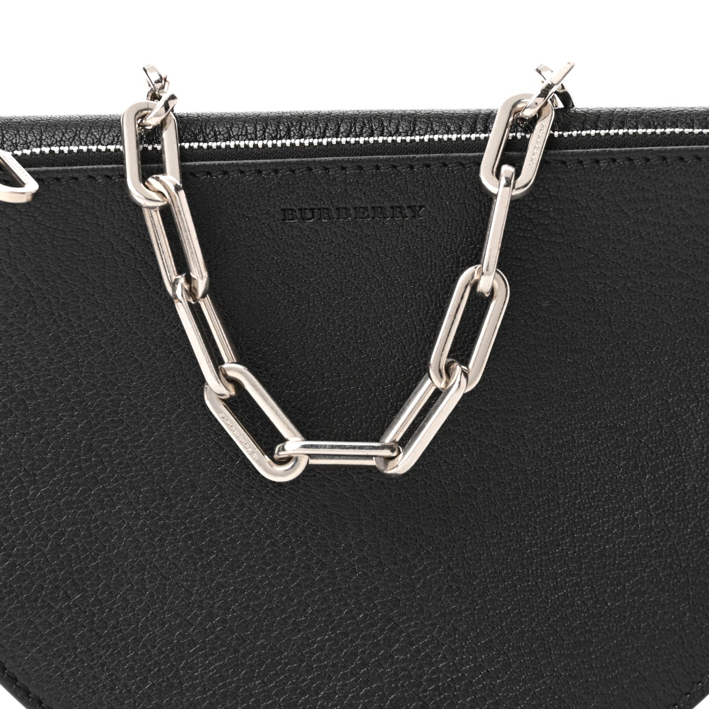 Goatskin Pecan Chain Shoulder Bag Black