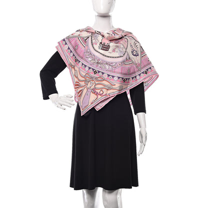 Louis Vuitton Silk Superstition LV Square Scarf Rose Clair 2 of 5