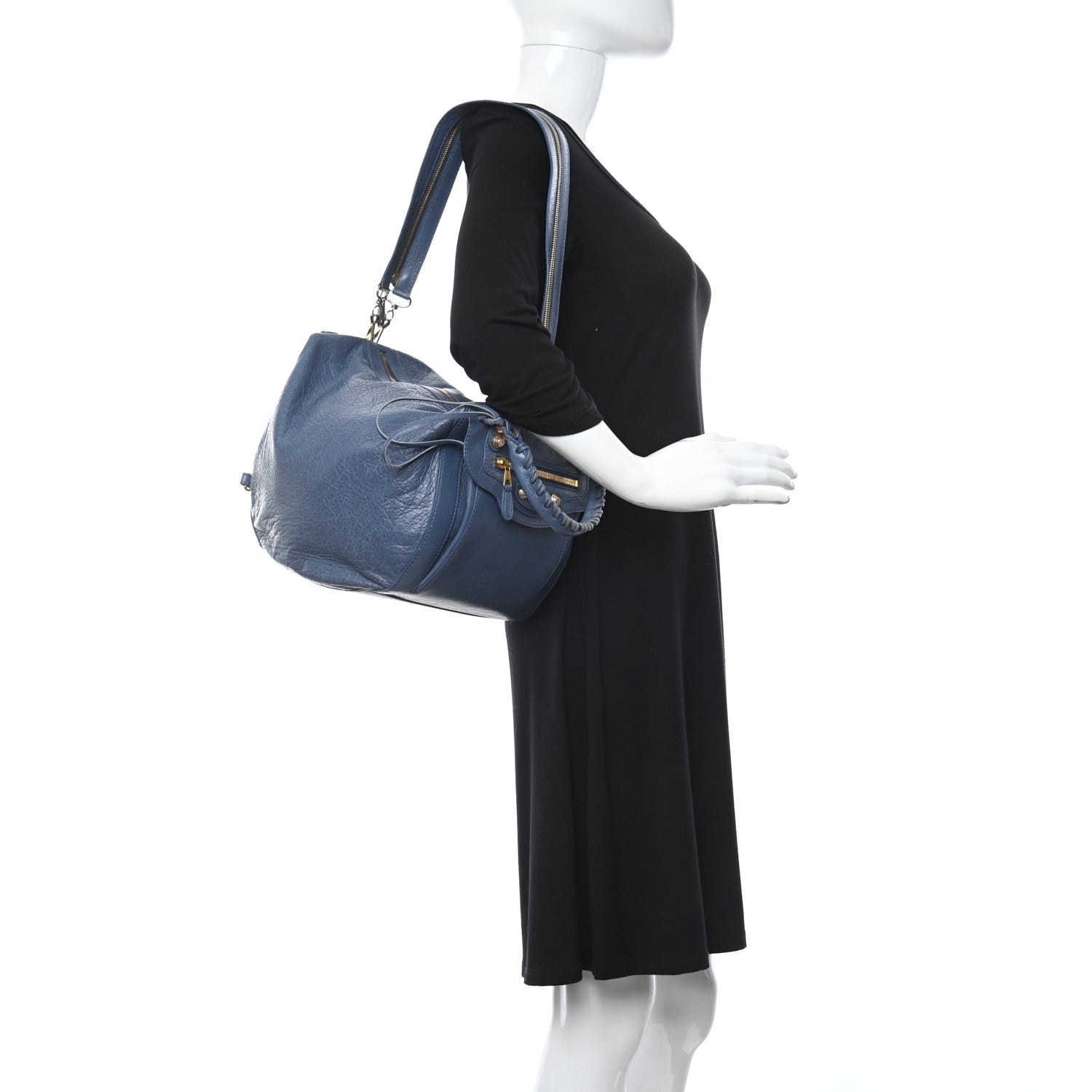 Balenciaga Agneau Giant 12 Gold Hardware Traveler Convertible Backpack Bleu Persan 2 of 11