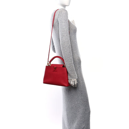 Louis Vuitton Taurillon Capucines BB Scarlet Red 2 of 9