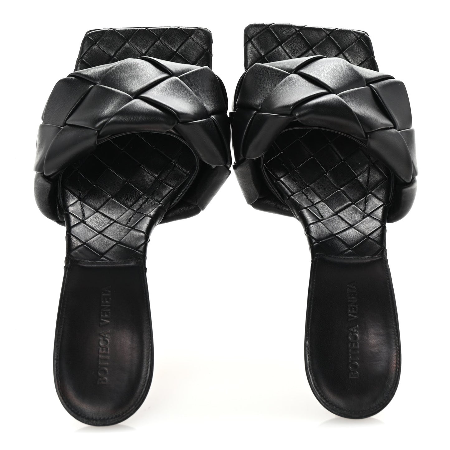 Nappa Maxi Intrecciato Lido Mule Sandals 40 Black