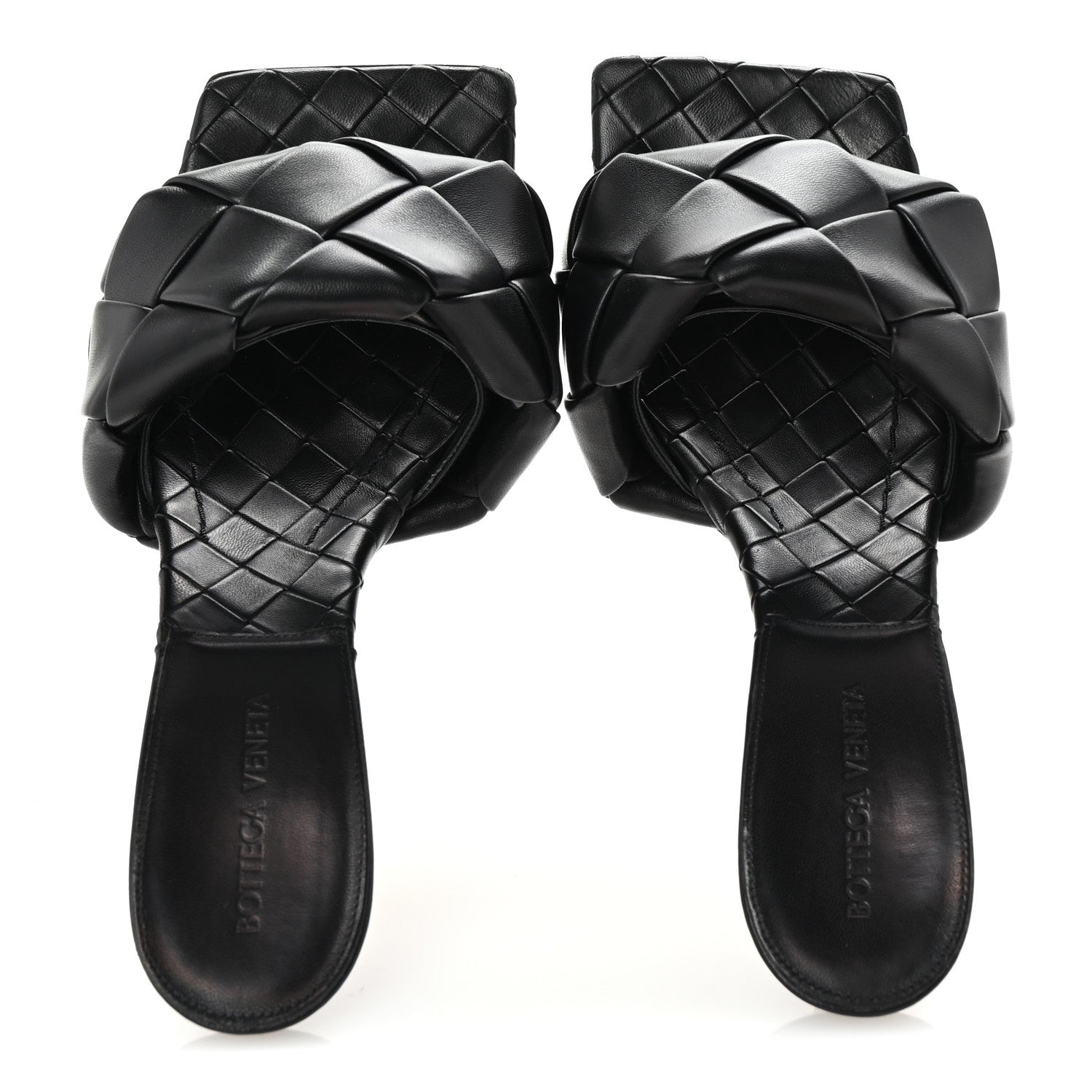 Bottega Veneta Nappa Maxi Intrecciato Lido Mule Sandals 40 Black 2 of 9