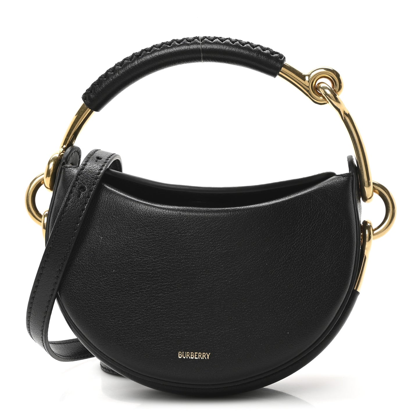 Lambskin Bridle Calfskin Runway Clutch Black