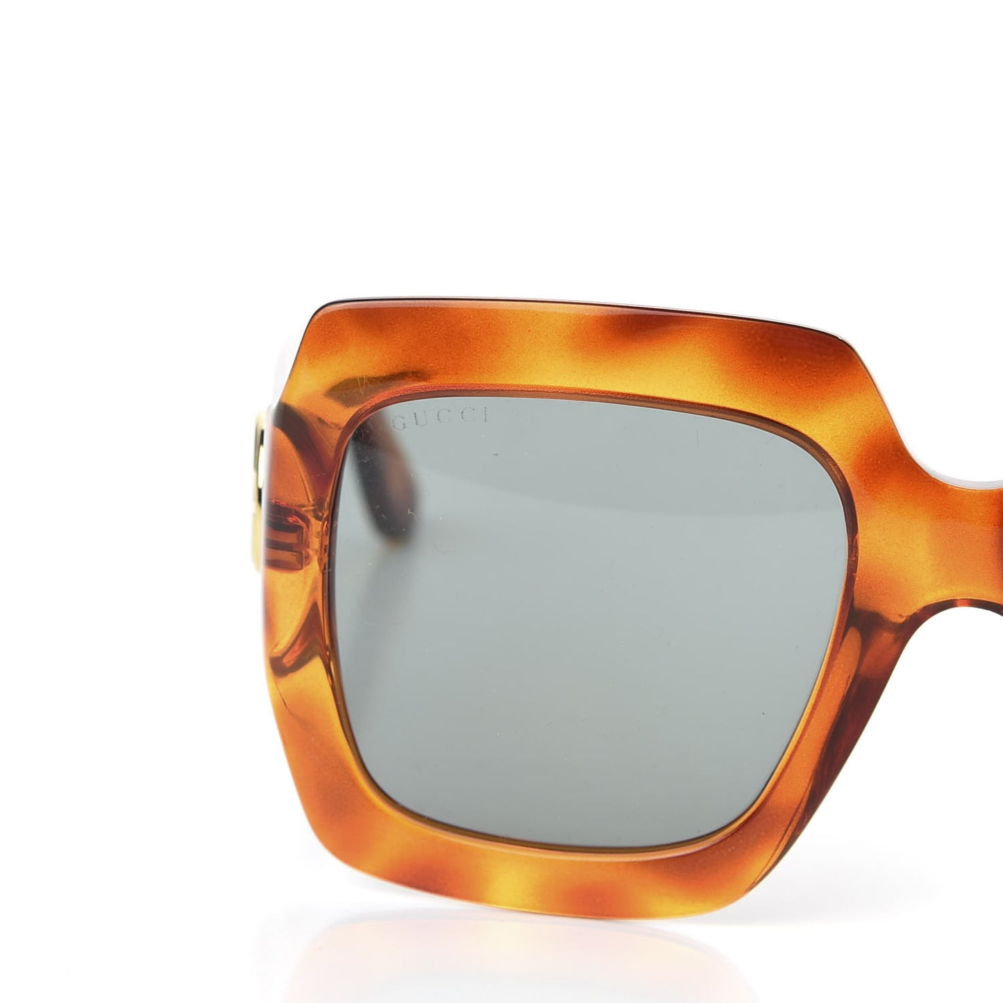 Acetate Square Frame Sunglasses GG0053S Havana