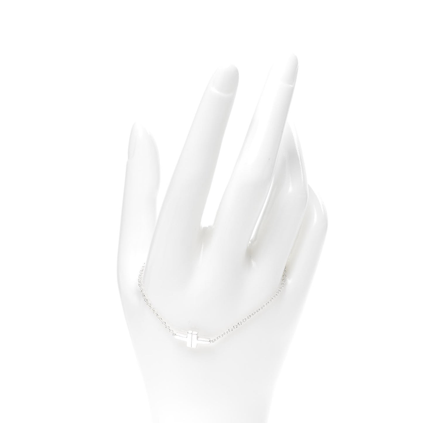 Sterling Silver T Two Single Chain Bracelet
