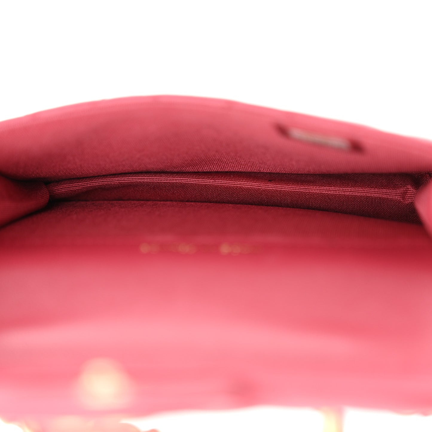 Lambskin Quilted Top Handle Flap Coin Purse With Chain Dark Pink