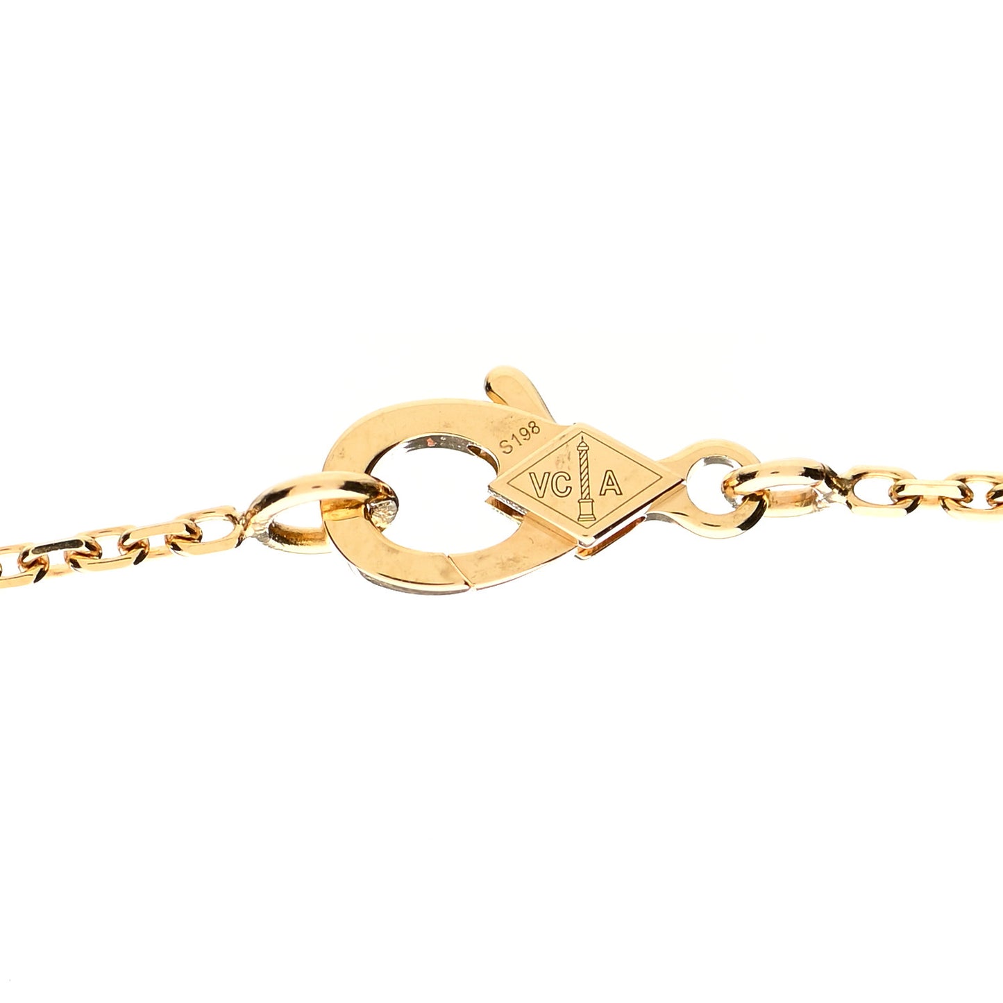 18K Yellow Gold Guilloche Vintage Alhambra Pendant Necklace