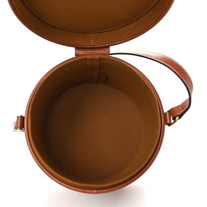 Celine Calfskin Triomphe Canvas Medium Tambour Bag Tan 5 of 7