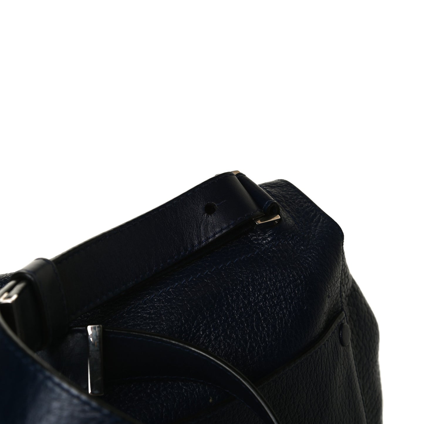 Pebbled Calfskin Double Sided PS Courier Bag Indigo