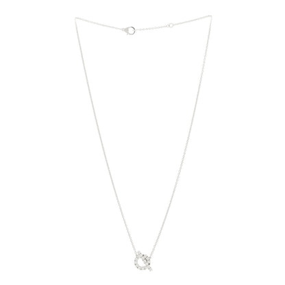 Hermes 18K White Gold Diamond Finesse Pendant Necklace 4 of 12