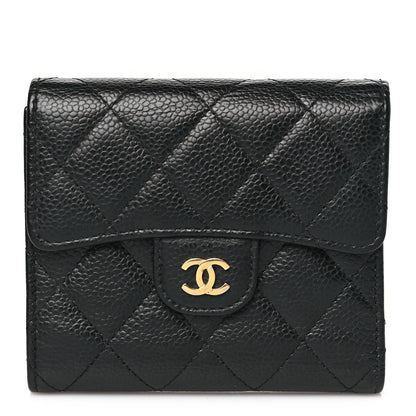 Chanel Caviar Quilted Compact Flap Wallet Black 1 of 9