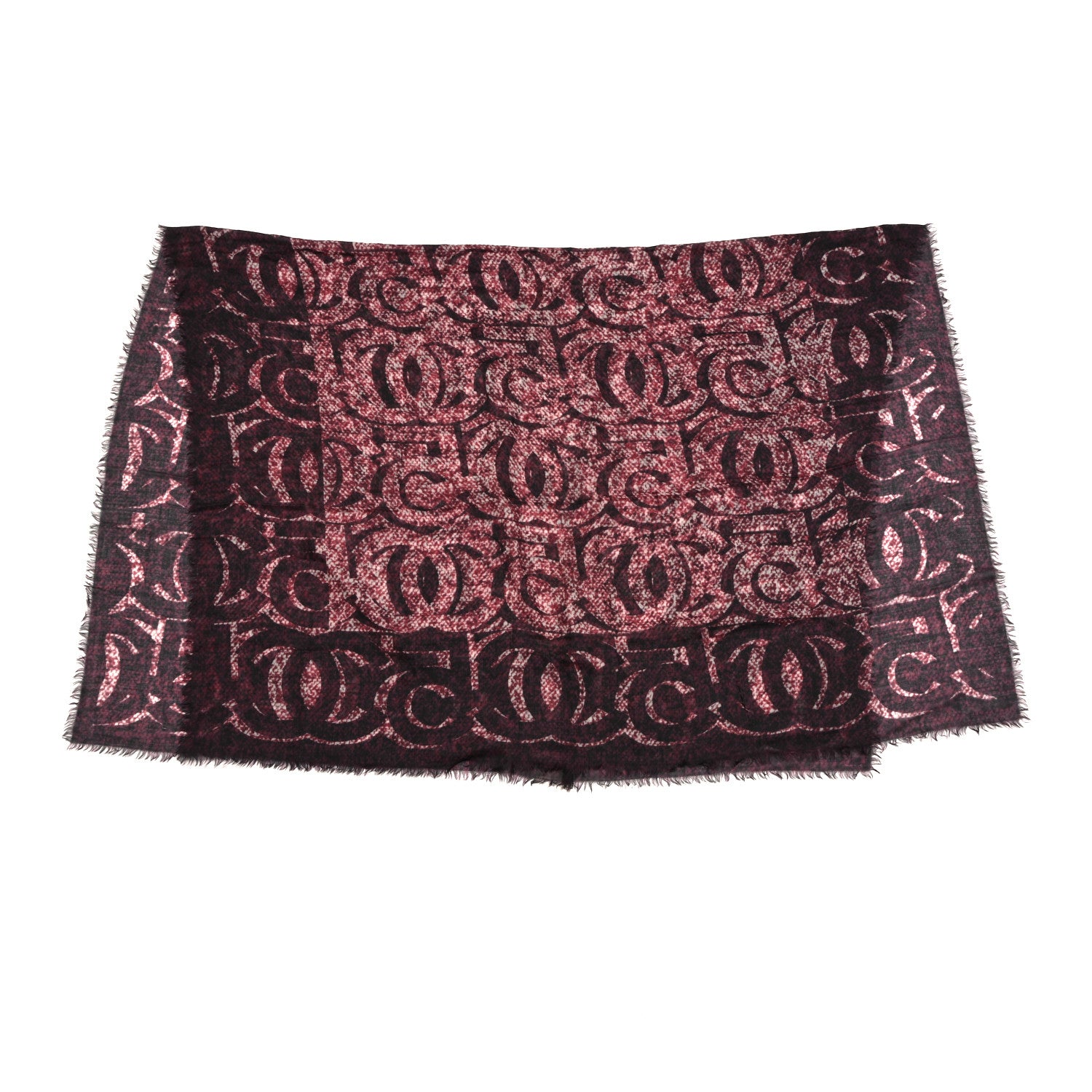 Chanel Cashmere Silk CC Logo Scarf Shawl Purple 2 of 3