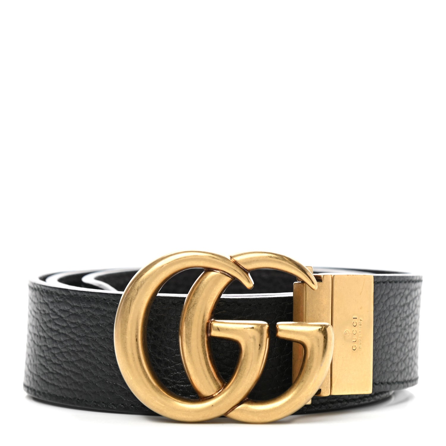 Gucci Calfskin Double G Reversible 37mm Belt 90 36 Black Cocoa 1 of 6