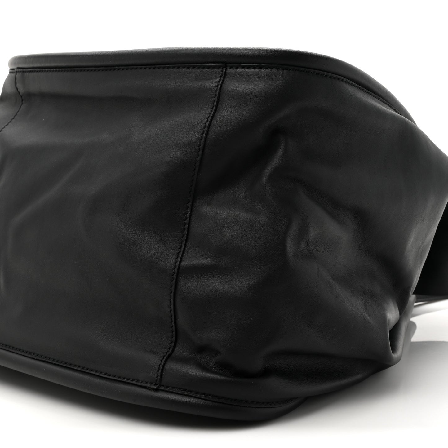 Calfskin XL Ruched Tote Black
