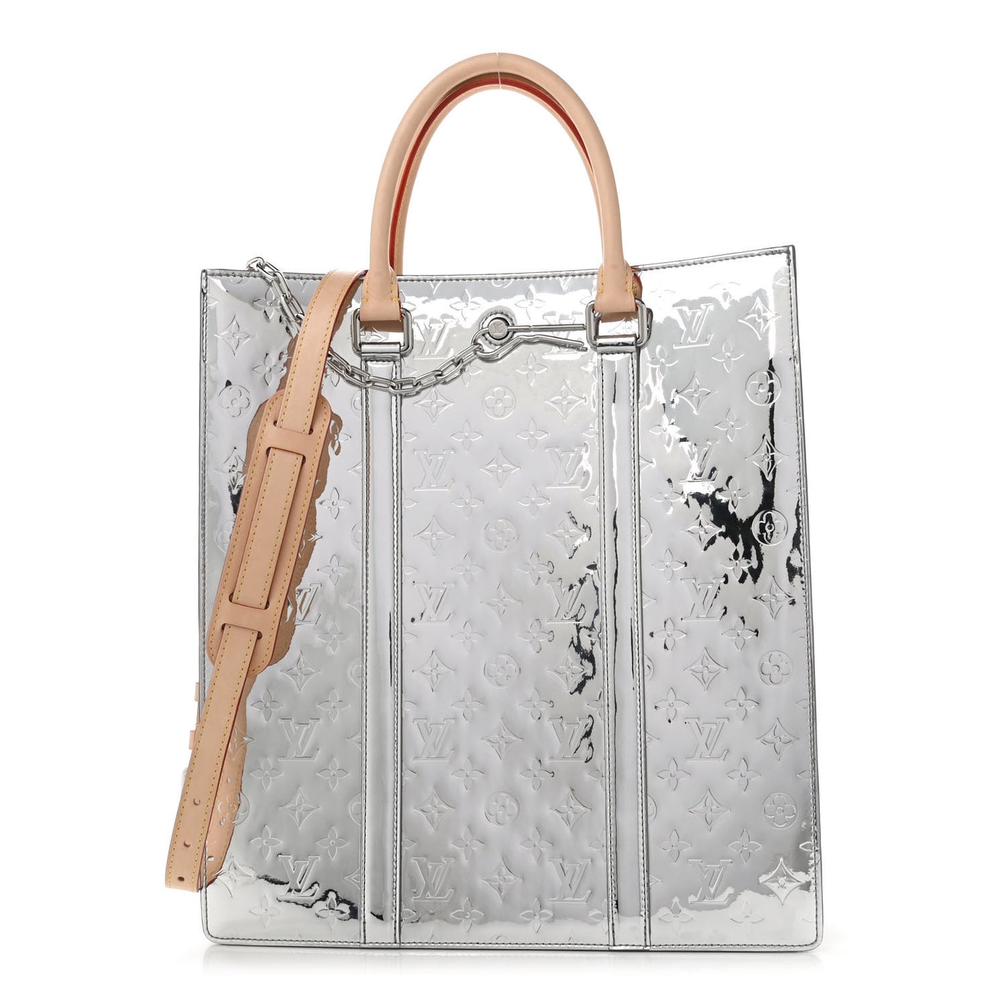 Monogram Mirror Sac Plat NM Silver