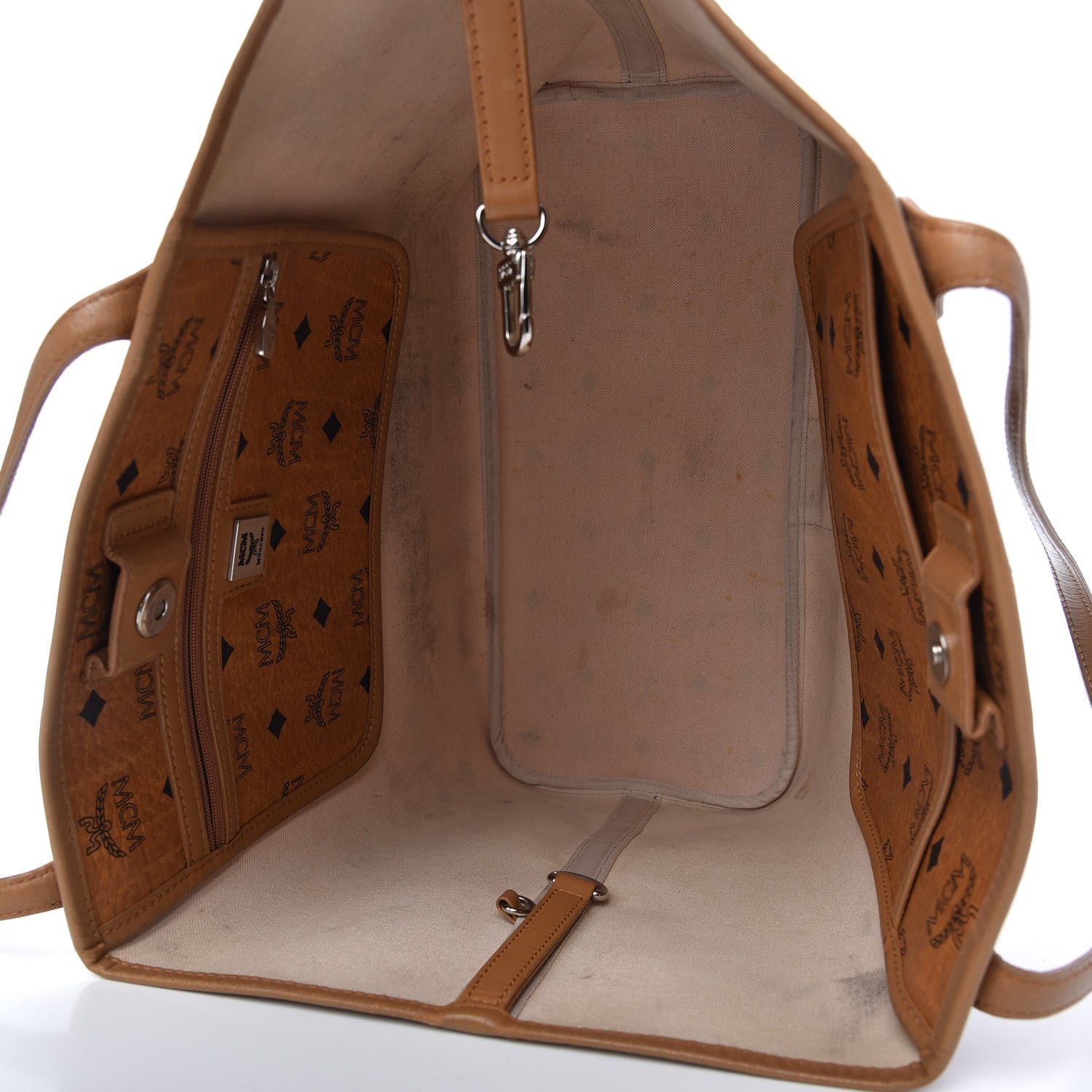 MCM Visetos Crocodile Embossed Medium Liz Shopper Tote Cognac 5 of 11