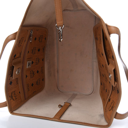 MCM Visetos Crocodile Embossed Medium Liz Shopper Tote Cognac 5 of 11