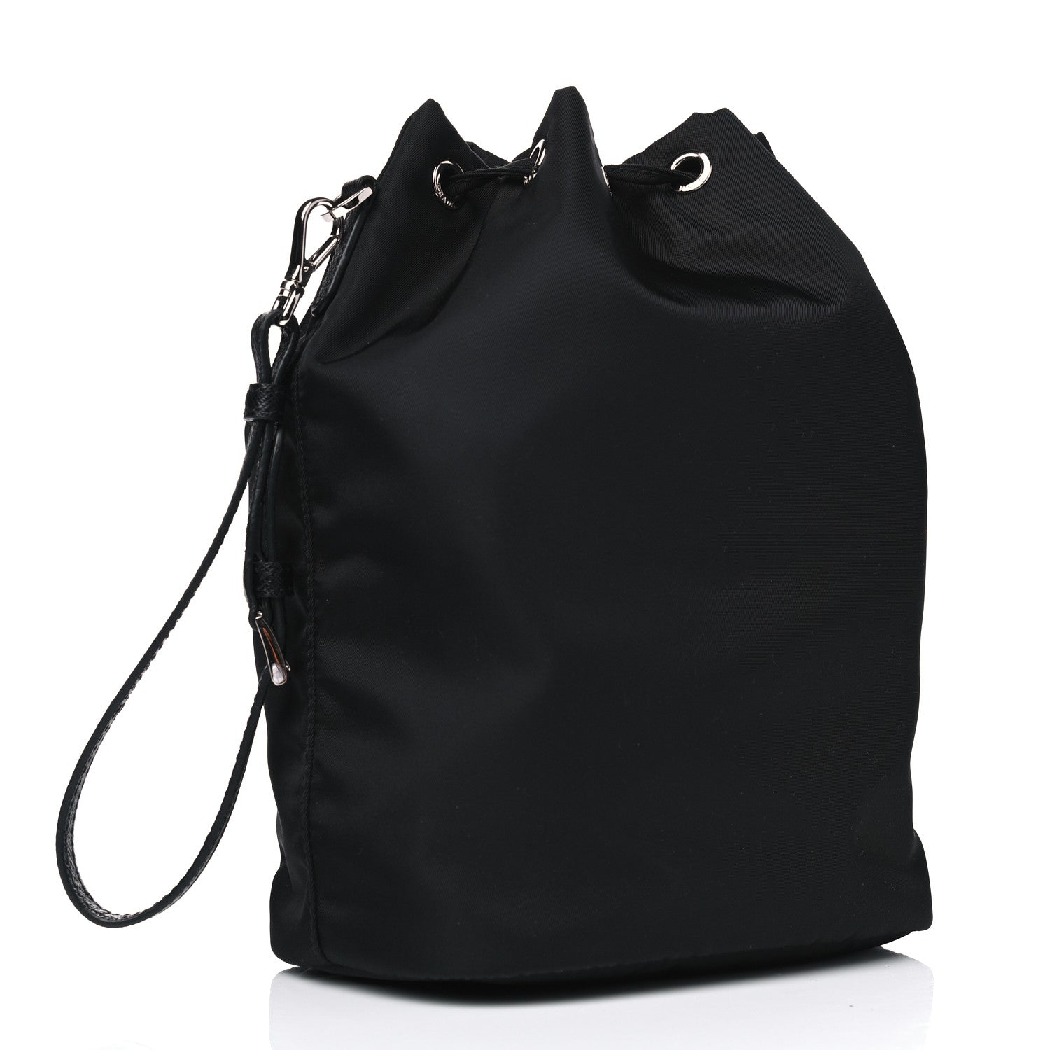 Prada Nylon Vela Drawstring Wristlet Pouch Black 4 of 4