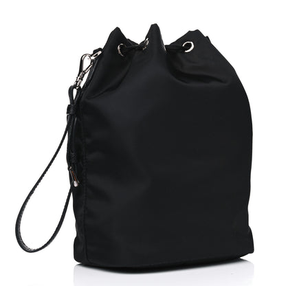 Prada Nylon Vela Drawstring Wristlet Pouch Black 4 of 4