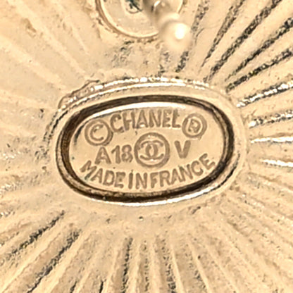Chanel Resin CC Round Earrings Gold Black 4 of 5