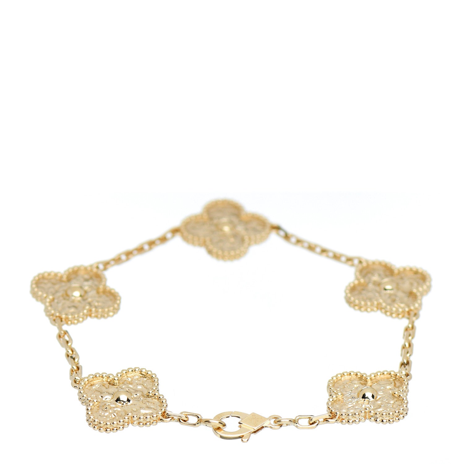 Van Cleef & Arpels 18K Yellow Gold 5 Motifs Vintage Alhambra Bracelet 3 of 5