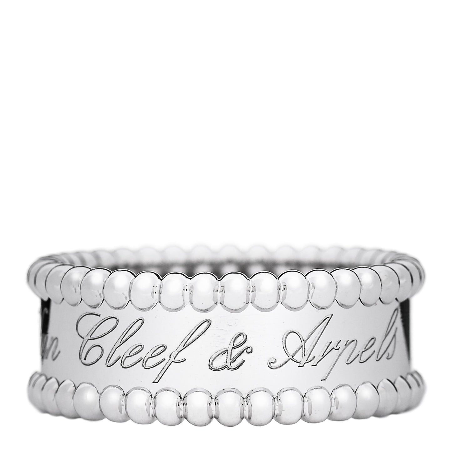 18K White Gold Perlee Signature Ring 52 6