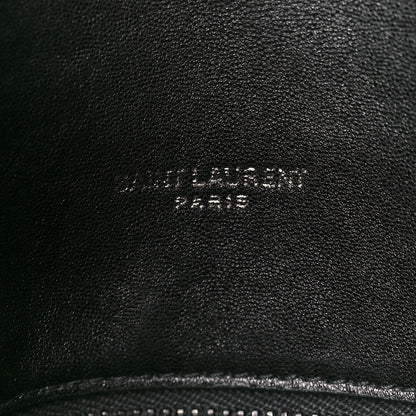Saint Laurent Lambskin Quilted Monogram Monochrome Medium Loulou Puffer Chain Satchel Black 6 of 11
